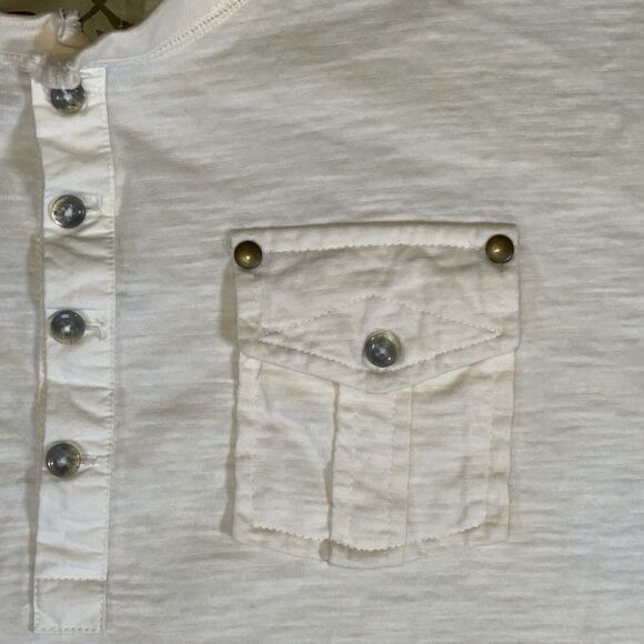 Cultural Revolution‎ Shirt Men's XXL Long Sleeve Button Up Neck Two Pocket Beige - Picture 4 of 14